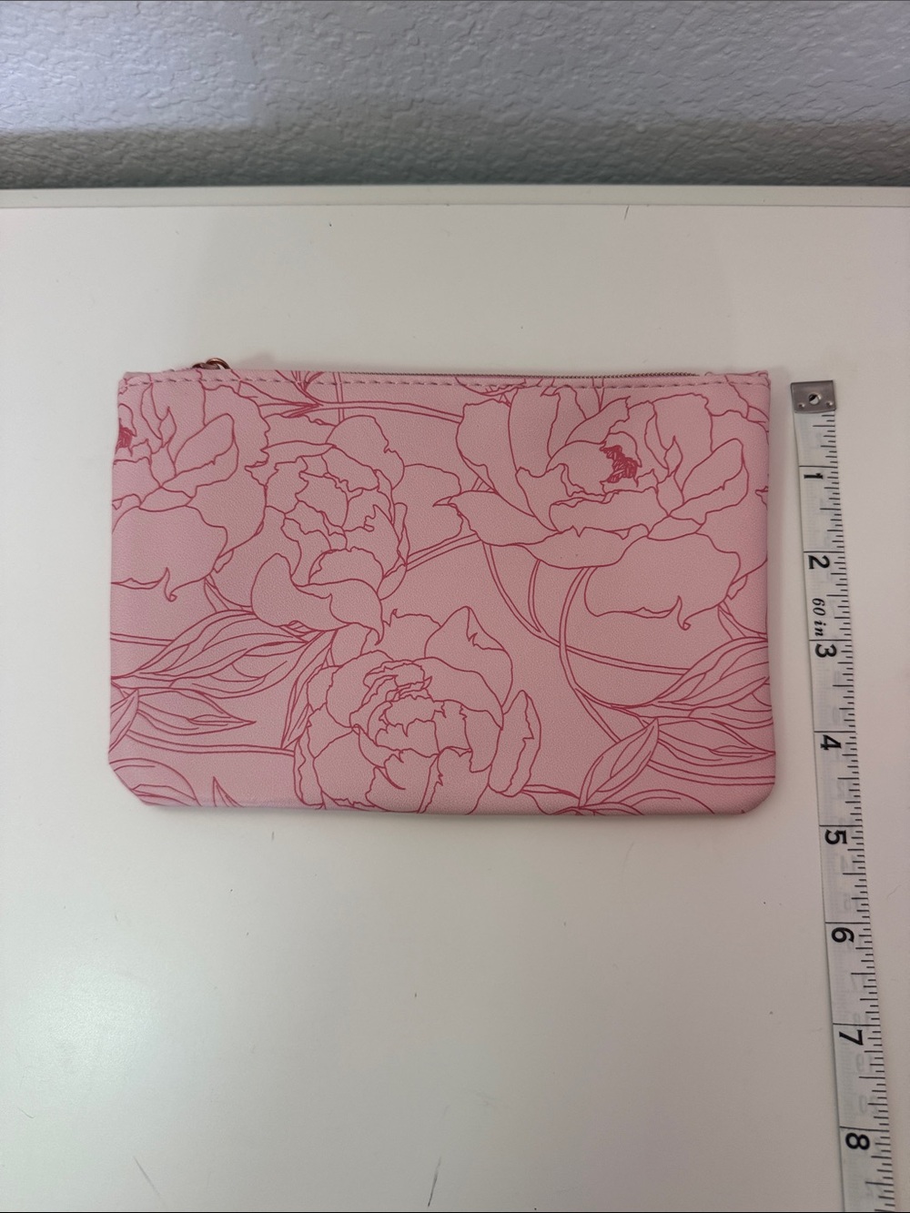 Pink Floral Zip Pouch Clutch - Picture 2 of 4